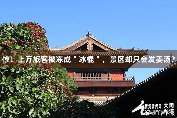 惨！上万旅客被冻成＂冰棍＂，景区却只会发姜汤？